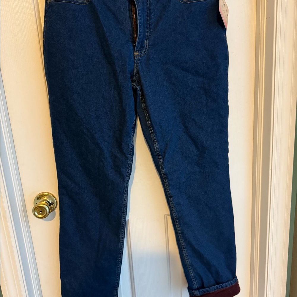 NWT Women's Blue Mountain 5-pocket flannel-lined jeans